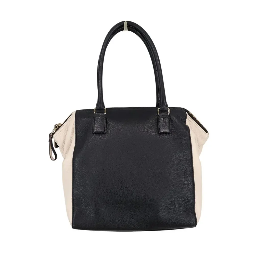 Kate Spade Ollie Magnolia Park Two Tone Leather Black Cream Handbag Satchel